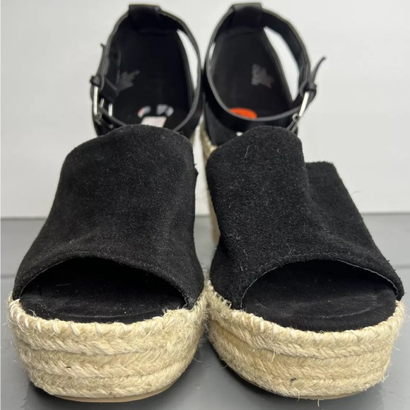 Steven Madden Jyia Platform Espradille Black Suede Wedges Displays Sz 9.5M NWOB - Picture 4 of 10